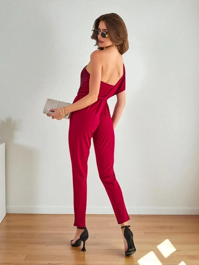 Royalfashion Langer Damenoverall mit Zirkonen