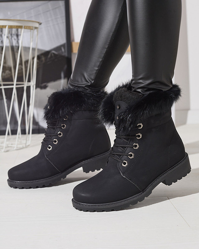 Klassische Damenstiefel a'la trappers in schwarz Lausa- Footwear