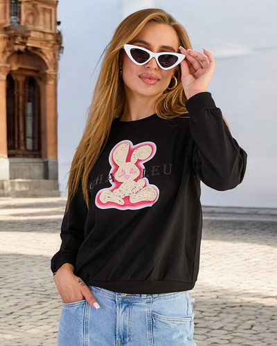 Royalfashion Damen Sweatshirt aus Baumwolle mit dünnem Druck