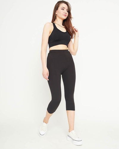 Schwarze 3/4-Leggings für Damen - Kleidung