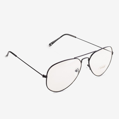 Transparente Sonnenbrille mit schwarzem Rahmen - Brille