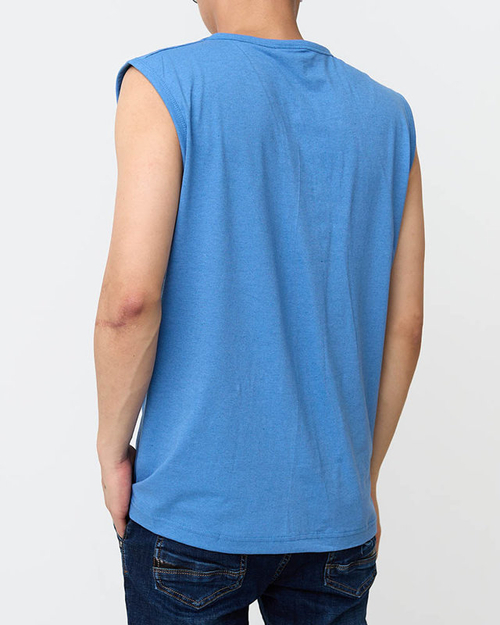 Чоловіча кобальтова футболка без рукавів - Одяг