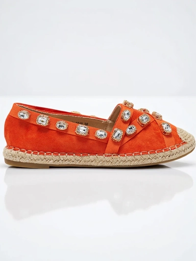 Orange Damen-Espadrilles mit Wamba-Kristallen - Schuhe