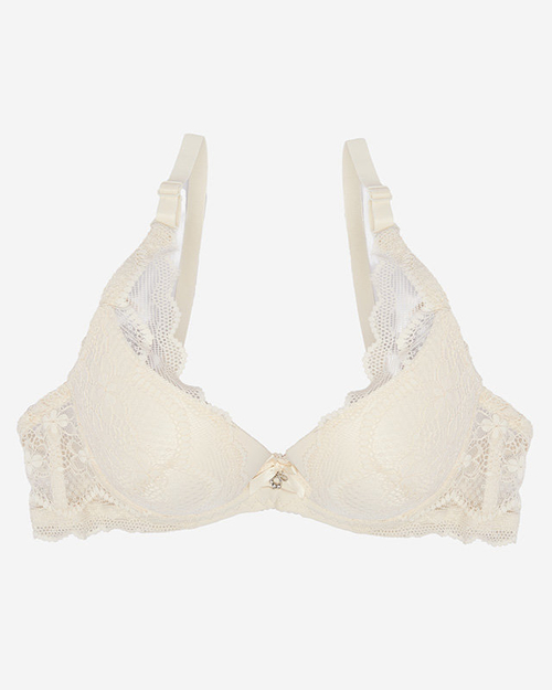 Бежевий жіночий мереживний бюстгальтер - Жіноча білизна