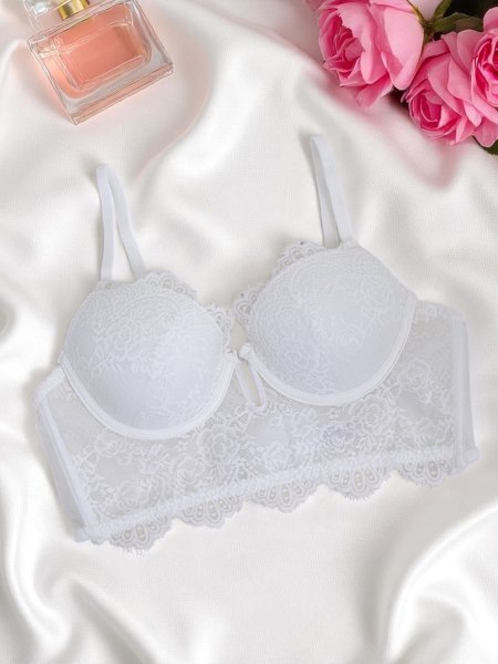 Royalfashion Damen gepolsterter Spitzenkorsett-BH Grace Korsett