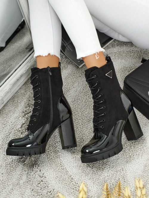 Жіночі ботильйони еко замшеві на підборах-стовпчику Event Bramble