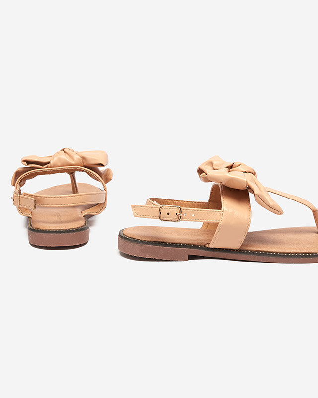 Gepuderte Damensandalen mit Schleife Guzann-Schuhe