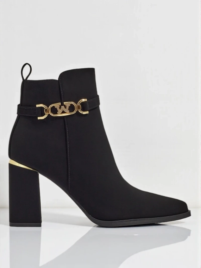 Damen Stiefeletten Öko-Wildleder mit Blockabsatz Ostirena