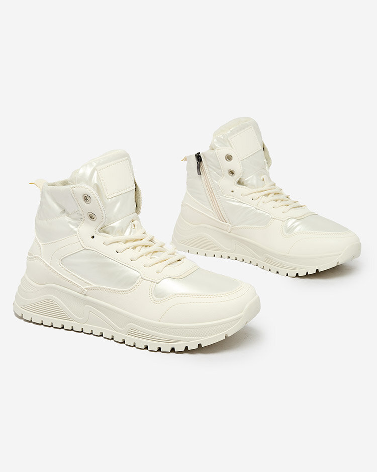 Royalfashion Isolierte Damen-Sneaker mit Fell Retodaf weiß