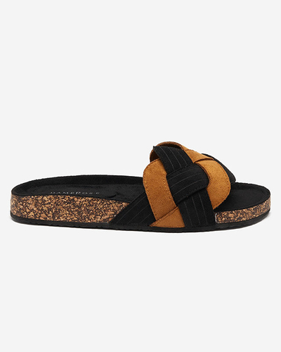 Damen-Flip-Flops aus Öko-Wildleder in Schwarz und Braun Zapri - Schuhe