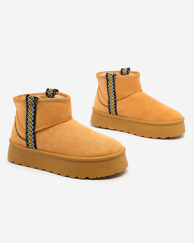 Royalfashion Damen Kurzstiefel a'la Schneestiefel mit Ornament Erititta