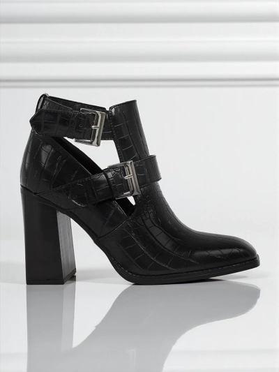 Geprägte Damen Stiefeletten mit Blockabsatz Burnt Halo