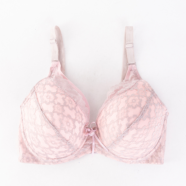 Rosa und grauer Spitzen-BH für Damen - Unterwäsche