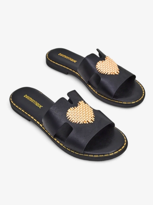 Royalfashion жіночі шльопанці з серцем Gold Heart