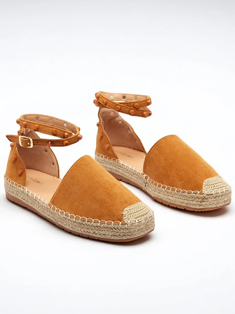 Hellbraune Damen-Espadrilles mit Lonesi-Jets - Schuhe