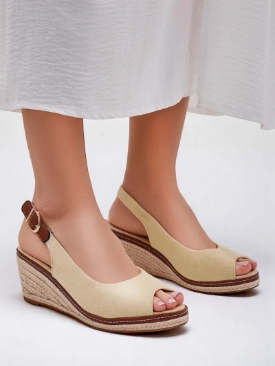 Royalfashion Damen Keil sandals offene Zehen Tafenis