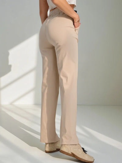 Royalfashion Weite Damenhose aus Baumwollstoff