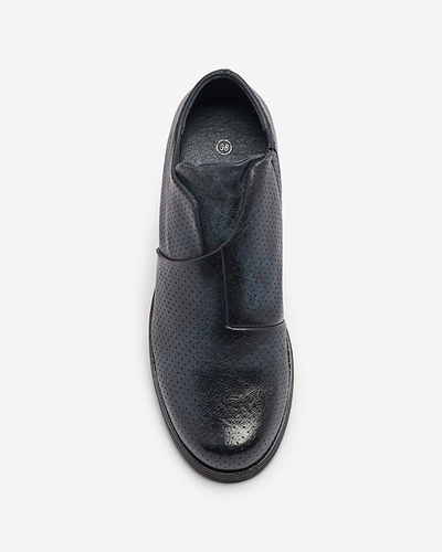 Royalfashion marineblau Damen Öko-Leder Halbschuhe Ilioppa