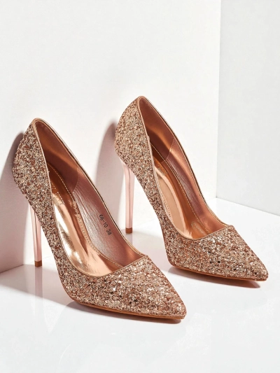 Damen Eco-Leder Pumps mit Brokat Zavrimea