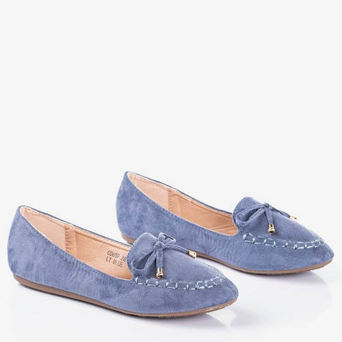 Сині лофери з бантом Petronella - Взуття 1