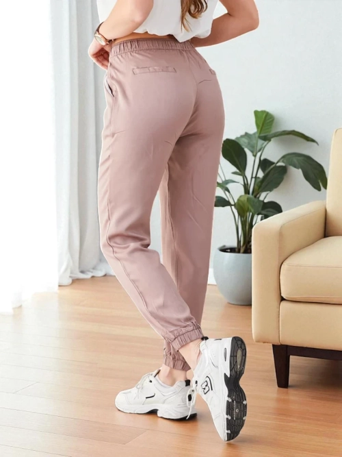 Pantaloni in Eleganza Lyocell Brązowy