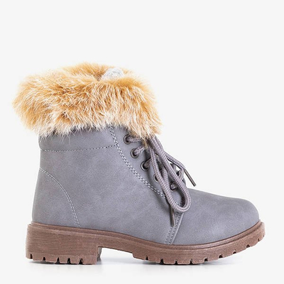 Сірі дитячі черевики з хутром Zendisq - Взуття