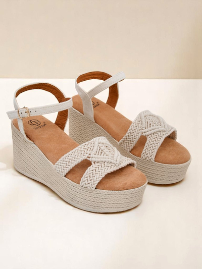 Royalfashion Damen Keilsandaletten geflochten Sunny Day