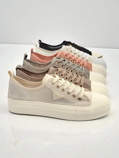 Damen Beige Callista Mesh Sneaker - flacher Absatz, Sommer-Herbst Kollektion