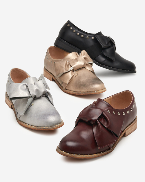 Бордові жіночі туфлі з бантом Entera