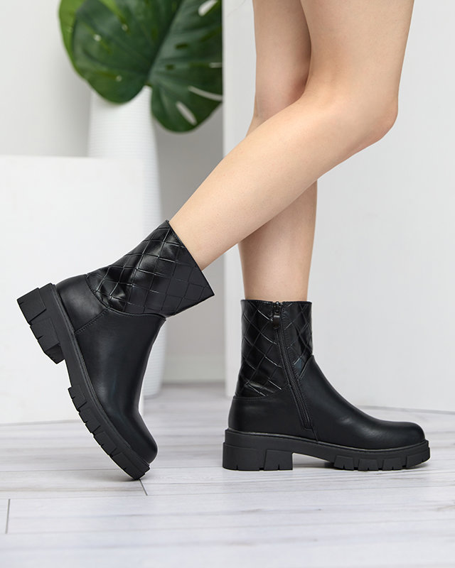 Schwarzer Damenstiefel mit Steppung Redis - Footwear