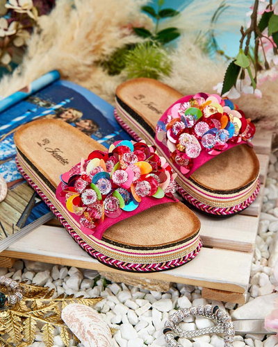 Royalfashion Damen Loassa Strass-Flip-Flops