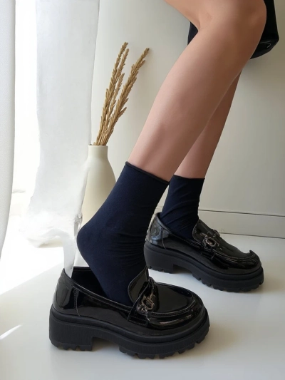 Royalfashion Damen Lackmokassins Afidale