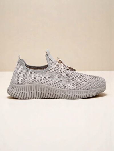 Aurelia Beige Royalfashion - Beige Damen-Sneakers Stoff zum Schnüren