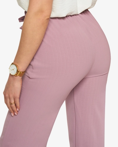 Lila weite Stoffhose für Damen - Kleidung
