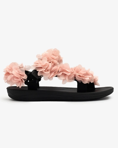 Royalfashion Hellrosa Damensandalen mit Blumen Alferroy