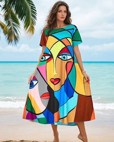 Royalfashion Damen gemustertes Printkleid