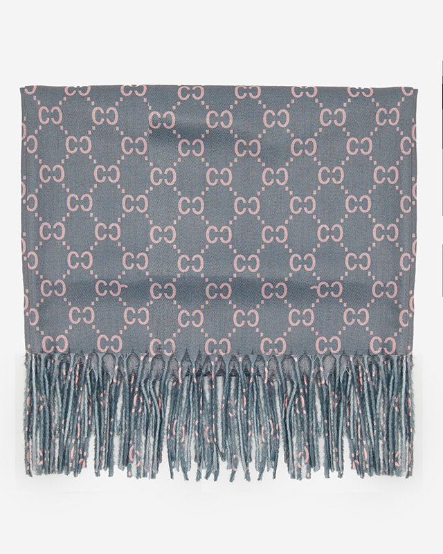 Grau gemusterter Damenschal - Accessoires