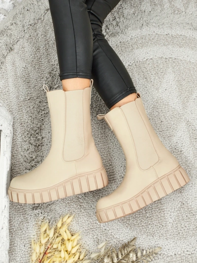 Höhere Damen Stiefeletten aus Lederimitat Livora