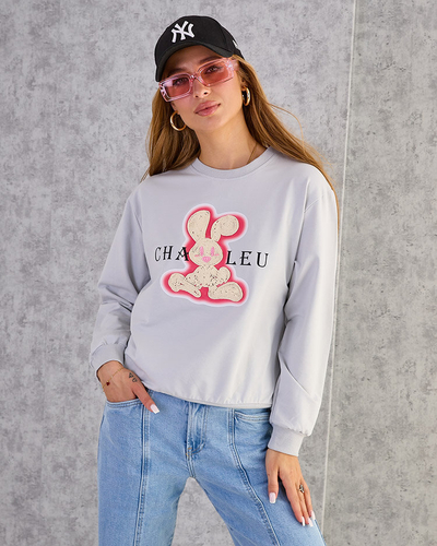 Royalfashion Damen Sweatshirt aus Baumwolle mit dünnem Druck