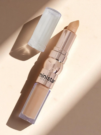 Highlighter-Stick und flüssiger Concealer für das Gesicht 2-in-1 Golden Beige