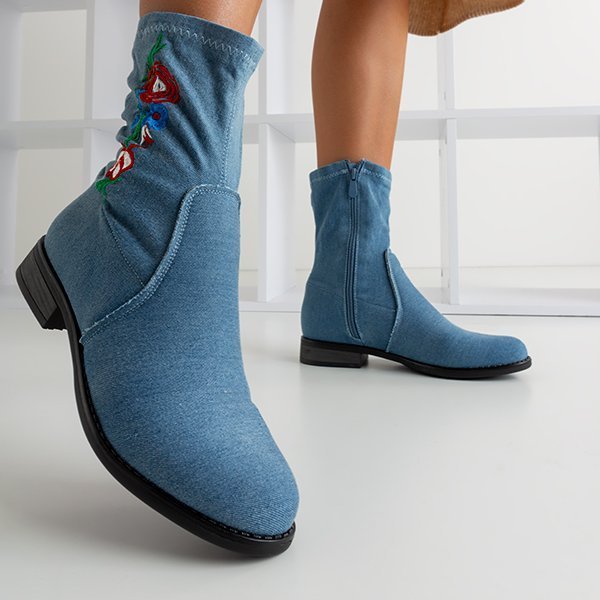 Cowboystiefel Stiefel Blau Flach Laura Vita Boots Stiefelette