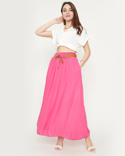Fuchsiafarbener Damen-Midirock - Kleidung