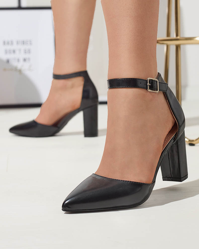 OUTLET Damen Pumps auf einem Pfosten in schwarzer Farbe- Schuhe