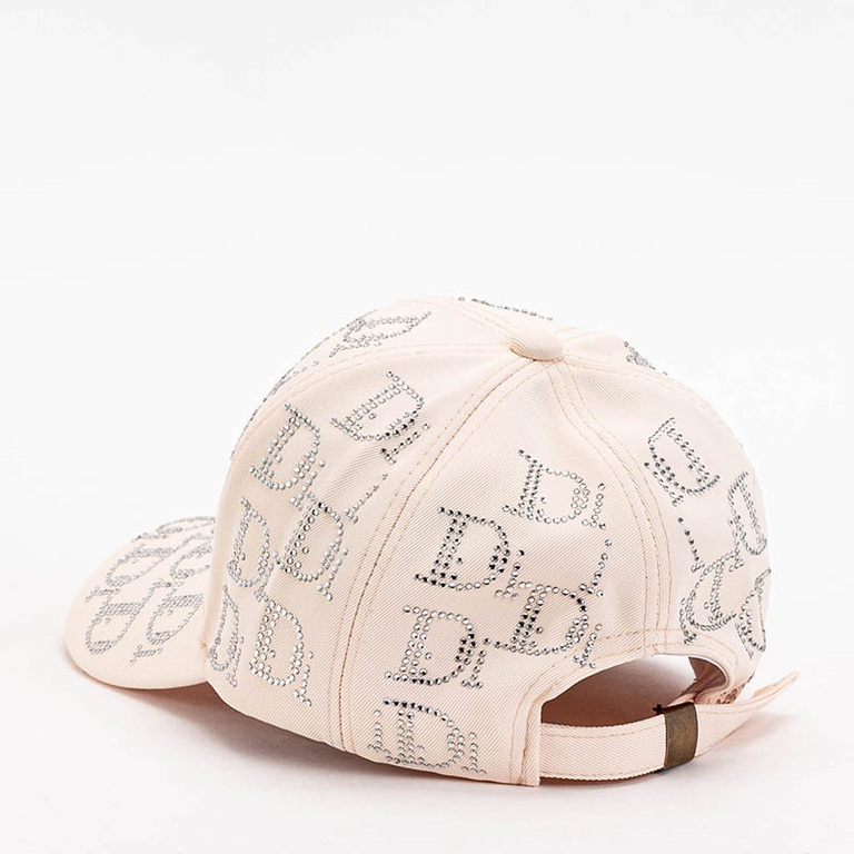 Cremefarbene Baseballkappe mit Zirkonia - Accessoires