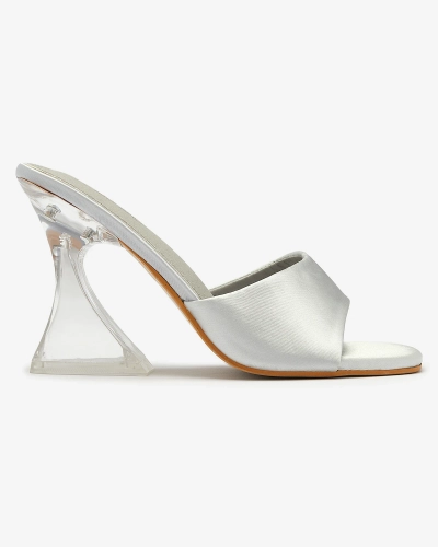 Hellgraue Damen-Flip-Flops mit transparentem Absatz Ageria - Schuhe