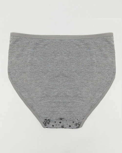 Сірі жіночі бавовняні трусики з принтом PLUS SIZE - Нижня білизна