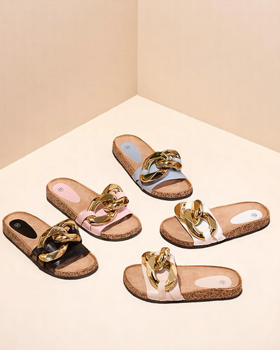 Beige Damen Flip-Flops mit Verzierung Sofig- Footwear