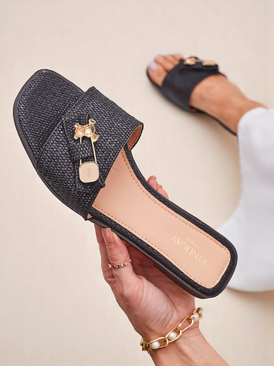 Royalfashion Damen-Strohsandalen Zehentrenner Aurelia