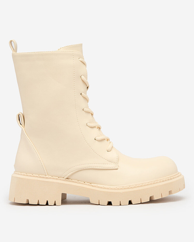 Royalfashion Beige Damen-Schnürstiefel Vacavva