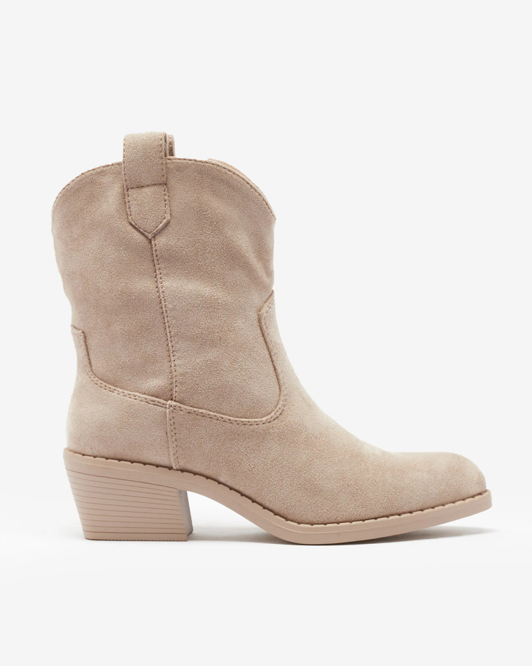 Royalfashion Beige Damen isolierte Cowboystiefel Bronco